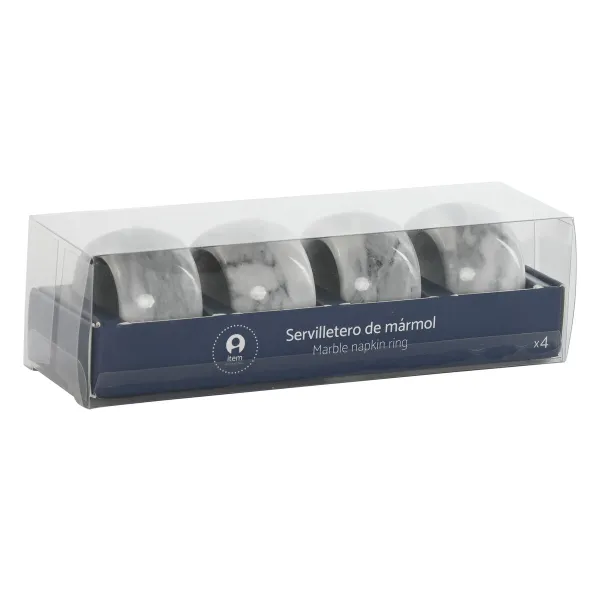 Коробка для салфеток Home ESPRIT Белый Мрамор 4,8 x 4,8 x 3,3 cm 4 Предметы