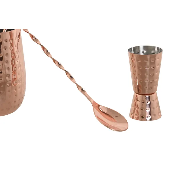 Kokteiļu Piederumu Komplekts Home ESPRIT Intensīvs Varš Nerūsējošais tērauds 540 ml 8,5 x 8,5 x 11 cm