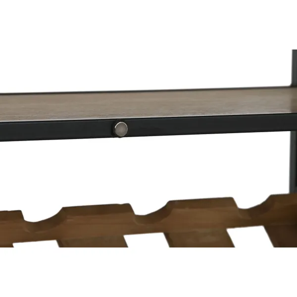 Bottle rack Home ESPRIT Black Natural Wood Metal Crystal 102 x 32 x 60 cm