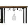 Bottle rack Home ESPRIT Black Natural Wood Metal Crystal 102 x 32 x 60 cm