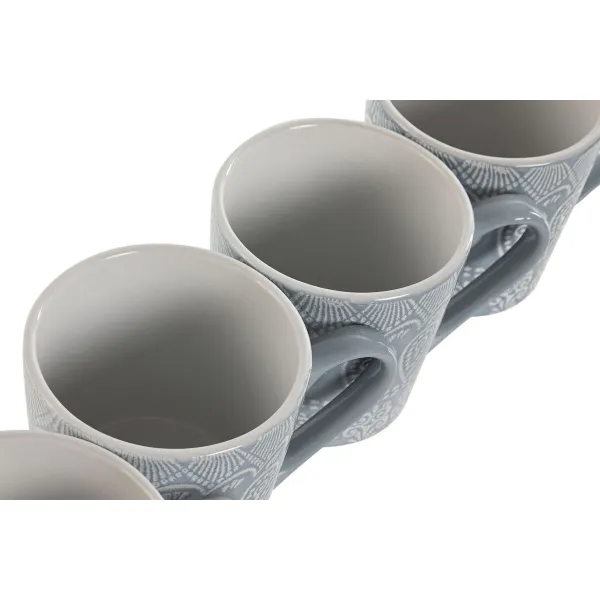 4-osainen mukisetti Home ESPRIT Sininen Kivitavara 340 ml 13 x 9,5 x 9,2 cm Mandala