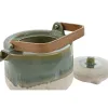Teapot Home ESPRIT White Green Bamboo Porcelain 1 L