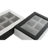 Коробочка для чая Home ESPRIT Белый Чёрный Металл Стеклянный Деревянный MDF 23 x 15 x 6,5 cm (2 штук)