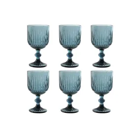 Setti laseja Home ESPRIT Sininen Kristalli 8,8 x 8,8 x 16,3 cm (6 osaa)