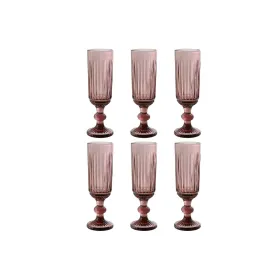 Setti laseja Home ESPRIT Pinkki Kristalli 6 x 6 x 18,4 cm (6 osaa)