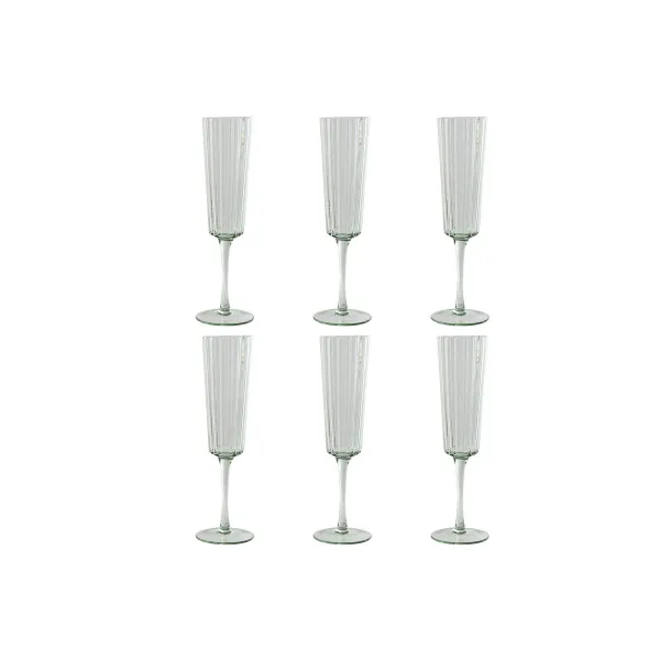 Setti laseja Home ESPRIT Vihreä Kristalli 6 x 6 x 23,7 cm (6 osaa)
