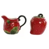 Pienpuodis ir cukrinė Home ESPRIT Raudona Keramikos dirbinys 15 x 10 x 11 cm 2 Dalys