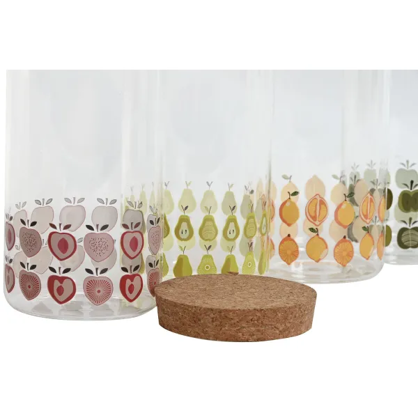 Tin Home ESPRIT Yellow Green Natural Cork Silicone Borosilicate Glass Shabby Chic 1 L (4 Units)