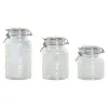 Набор из 3 банок Home ESPRIT Прозрачный Металл Стеклянный 1,2 L 3 Предметы
