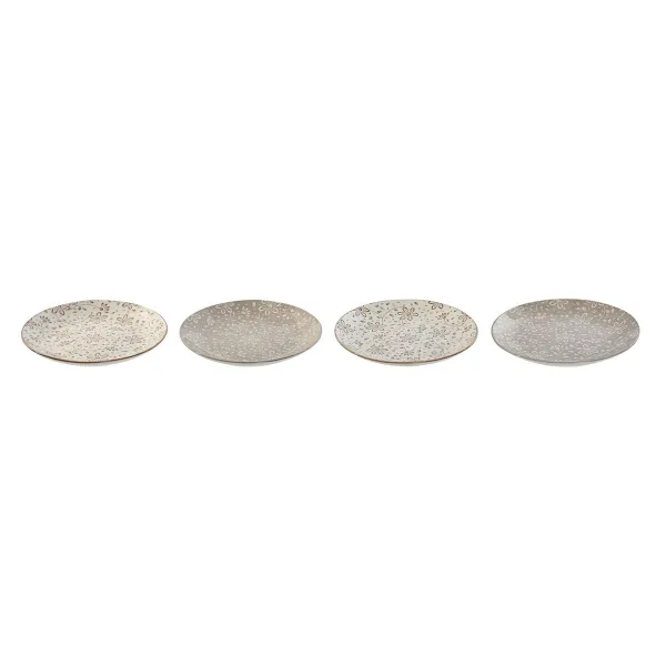 Plokštelių rinkinys Home ESPRIT Ruda Rusvai gelsva Porcelianas 19 x 19 x 2 cm