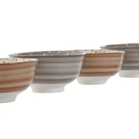 Kulhosetti Home ESPRIT Ruskea Beige Posliini Gėlės Shabby Chic 11,5 x 11,5 x 6 cm