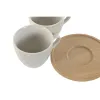Набор из 6 чашек с блюдом Home ESPRIT Белый Бамбук Фарфор 90 ml