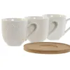 Vnt. kavos puodelių rinkinys Home ESPRIT Balta Bambukas Porcelianas 90 ml