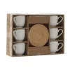 Komplekts ar kafijas tasēm Home ESPRIT Balts Bambuss Porcelāns 90 ml