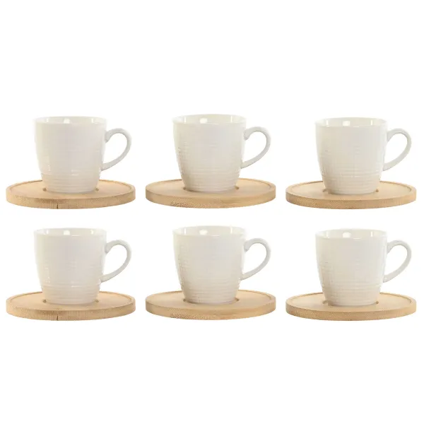 Набор из кофейных чашек Home ESPRIT Белый Бамбук Фарфор 90 ml