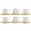 Набор из кофейных чашек Home ESPRIT Белый Бамбук Фарфор 90 ml