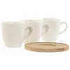 Набор из кофейных чашек Home ESPRIT Белый Бамбук Фарфор 90 ml