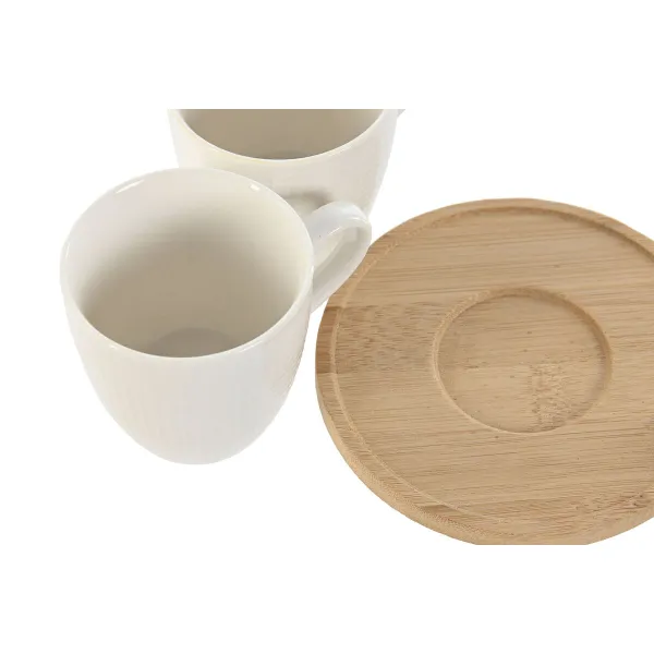 Набор из кофейных чашек Home ESPRIT Белый Бамбук Фарфор 90 ml