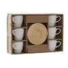Piece Coffee Cup Set Home ESPRIT White Bamboo Porcelain 90 ml