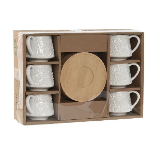 Набор из кофейных чашек Home ESPRIT Белый Бамбук Фарфор 90 ml