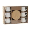 Набор из кофейных чашек Home ESPRIT Белый Бамбук Фарфор 90 ml