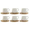 Komplekts ar kafijas tasēm Home ESPRIT Balts Bambuss Porcelāns 90 ml