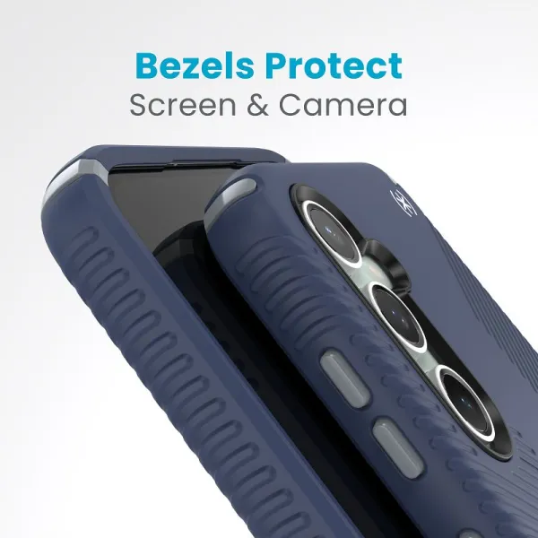 Speck Presidio2 Grip - Samsung Galaxy S23 FE Case (Coastal Blue/Black/White)