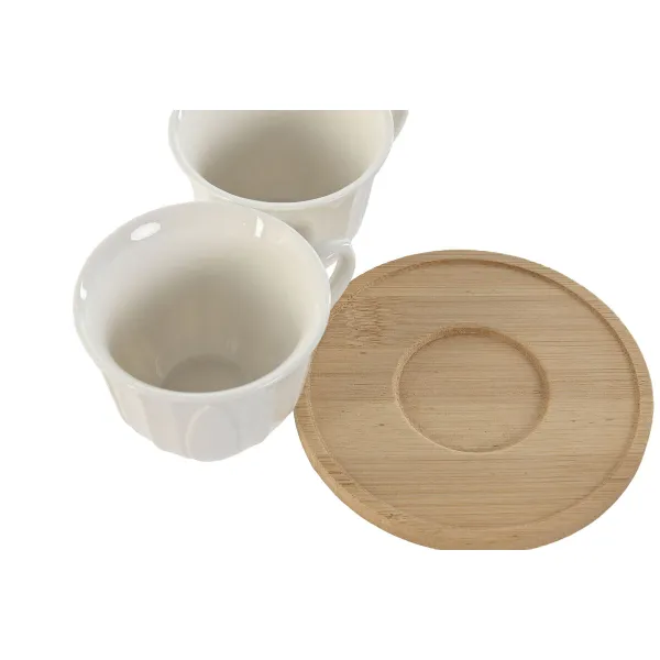 Komplekts ar kafijas tasēm Home ESPRIT Balts Bambuss Porcelāns 90 ml
