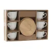 Vnt. kavos puodelių rinkinys Home ESPRIT Balta Bambukas Porcelianas 90 ml