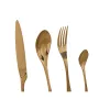 Ruokailuvälineet Home ESPRIT Kullattu Ruostumaton teräs 2 x 1,5 x 25,5 cm 16 Kappaletta