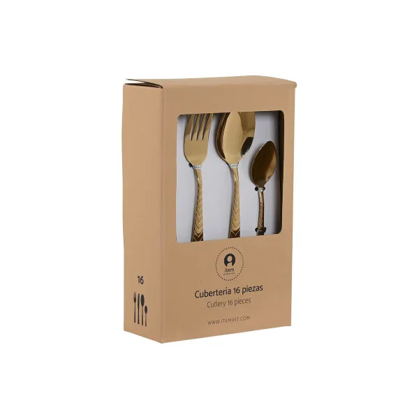 Cutlery Home ESPRIT Golden Stainless steel 2 x 0,4 x 22,5 cm 16 Pieces