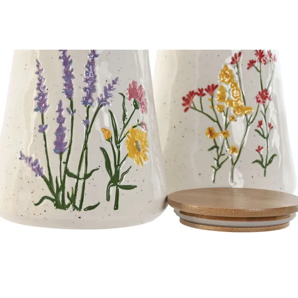 Purkki Home ESPRIT Monivärinen Gėlės Shabby Chic (2 osaa)
