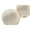 Salad Bowl Home ESPRIT Yellow Red Green Porcelain 21 x 21 x 12 cm (2 Units)