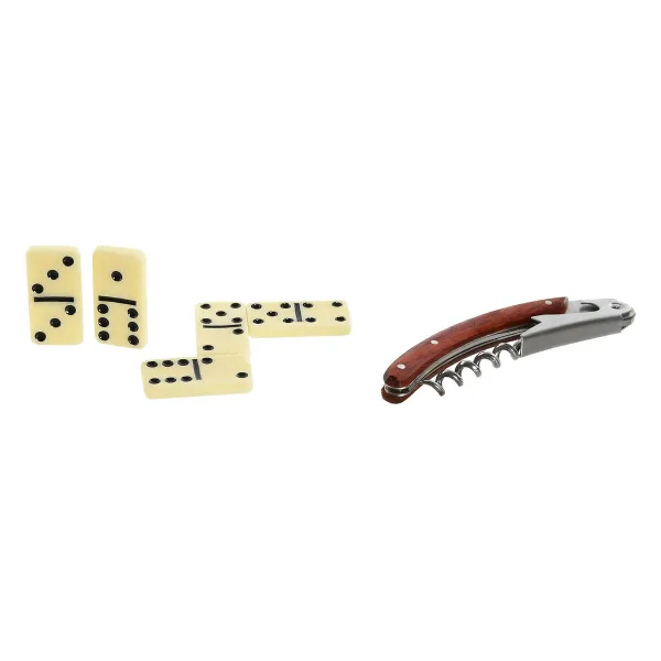 Vīna Piederumu Komplektu Home ESPRIT Brūns Koks MDF 36 x 11 x 12 cm