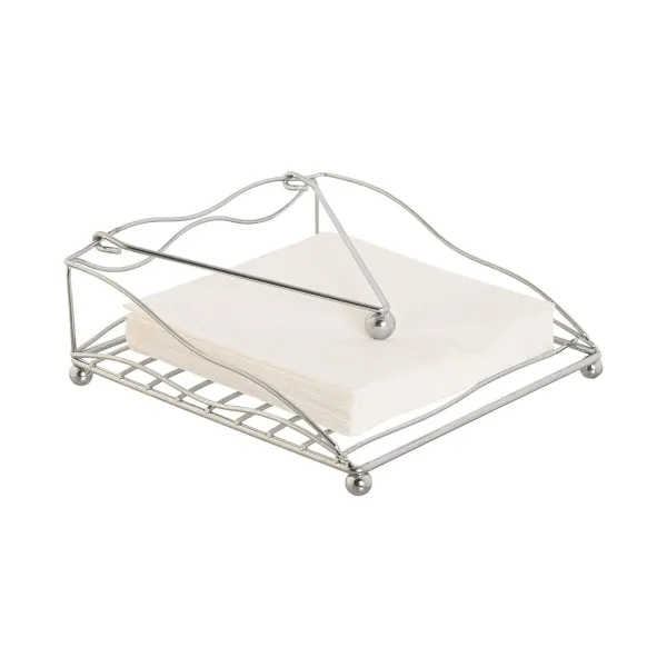 Salvräti hoidja Home ESPRIT Hõbedane Metall 19 x 19 x 7 cm