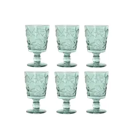 Setti laseja Home ESPRIT Turkoosi Kristalli 345 ml (6 osaa)