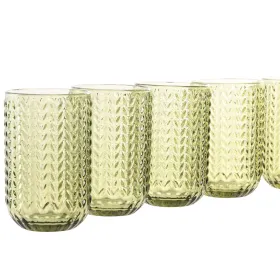 Lasisetti Home ESPRIT Vihreä Kristalli Lievennyksellä 420 ml (6 osaa)
