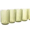 Набор стаканов Home ESPRIT Зеленый Стеклянный С облегчением 420 ml (6 штук)