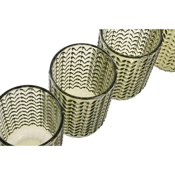Набор стаканов Home ESPRIT Зеленый Стеклянный С облегчением 420 ml (6 штук)