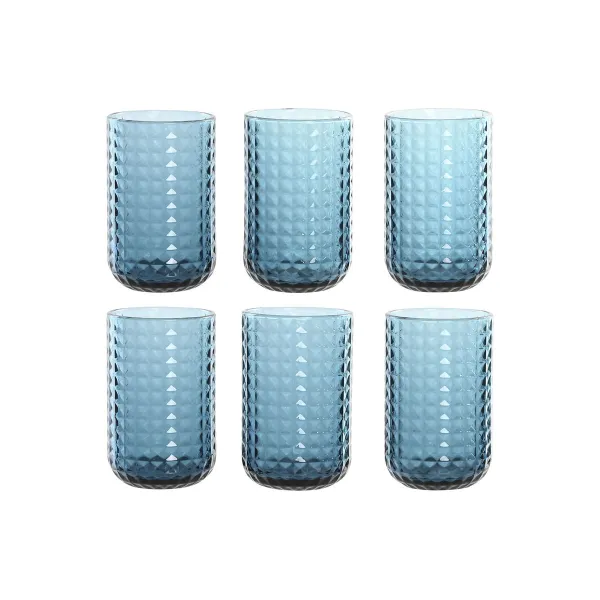 Set of glasses Home ESPRIT Blue Crystal 420 ml (6 Units)