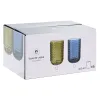 Set of glasses Home ESPRIT Blue Crystal 420 ml (6 Units)