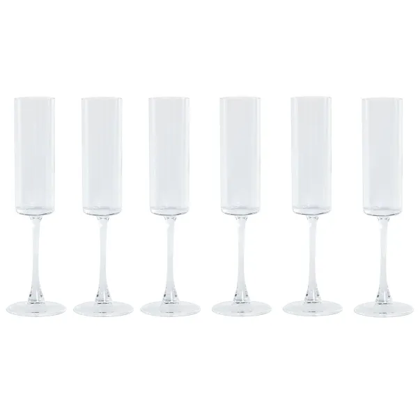 Бокал для шампанского Home ESPRIT Прозрачный Стеклянный 160 ml (6 штук)