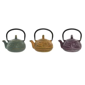Tējkanna Home ESPRIT Dzeltens Zaļš Ceriņš Nerūsējošais tērauds Dzelzs 300 ml (3 gb.)