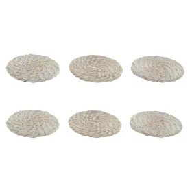 Coasters Home ESPRIT White Natural Bamboo Rattan 12 x 12 x 6 cm