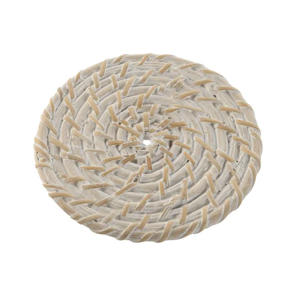 Paliktņi Home ESPRIT Balts Dabisks Bambuss Rotangpalma 12 x 12 x 6 cm