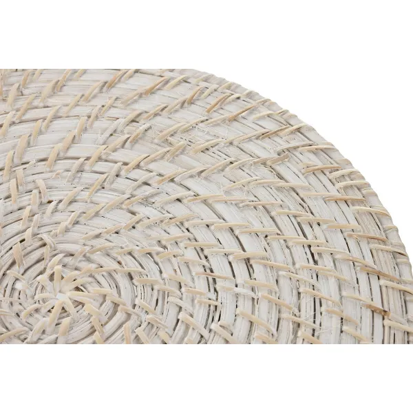 Подставка под горячее Home ESPRIT Белый Натуральный Бамбук ротанг 34 x 34 x 1,5 cm