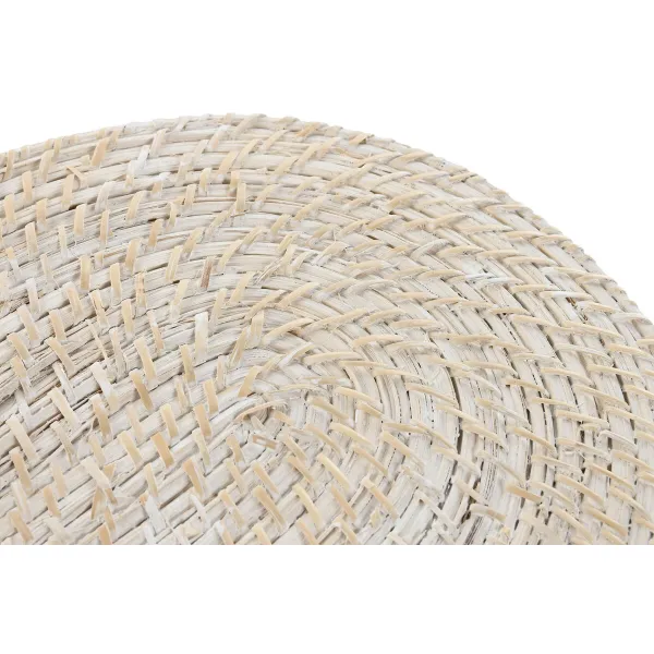 Trauku paliktnis Home ESPRIT Balts Dabisks Bambuss Rotangpalma 40 x 30 x 1 cm