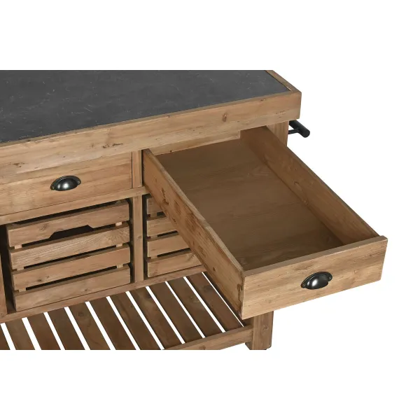 кухонный шкаф Home ESPRIT Чёрный Натуральный 142 x 75 x 96 cm