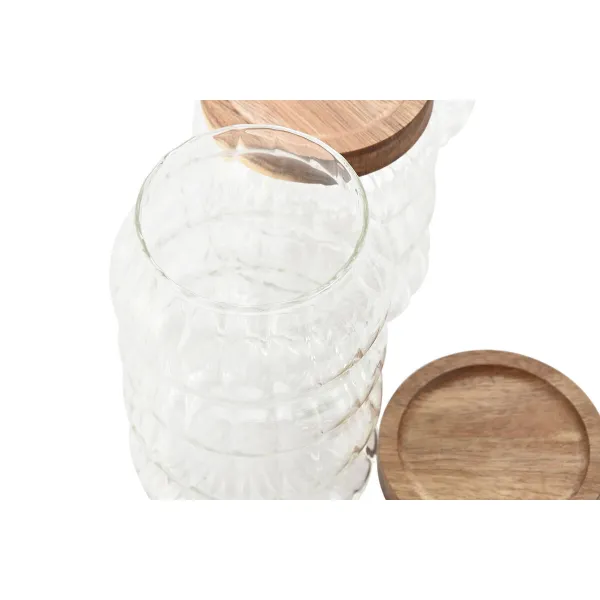 Набор из 3 банок Home ESPRIT Прозрачный Натуральный 550 ml 750 ml 3 Предметы