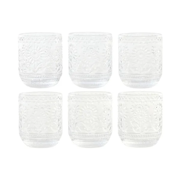 Набор стаканов Home ESPRIT Прозрачный Стеклянный С облегчением 360 ml (6 штук)